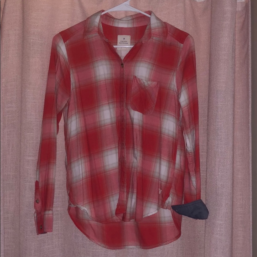 Red Plaid Button Up